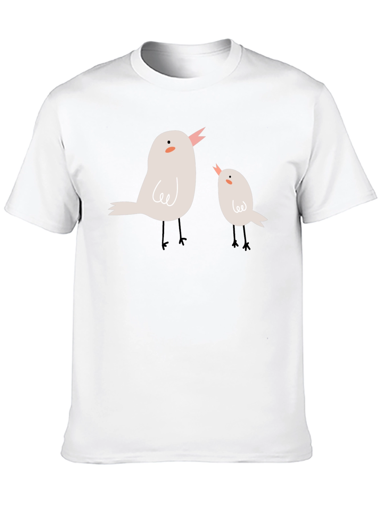 Cute Birdie Graphic Black Tee Shirt