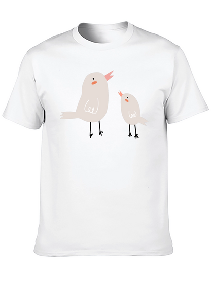Cute Birdie Graphic Black Tee Shirt
