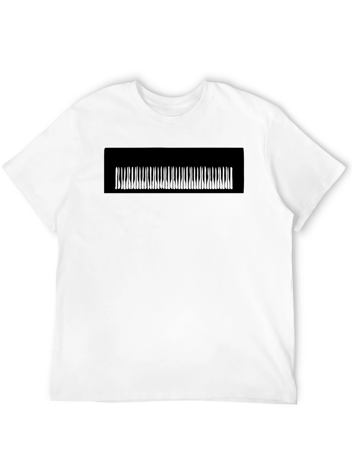 Black Graphic Tee - Abstract Vertical Lines Design