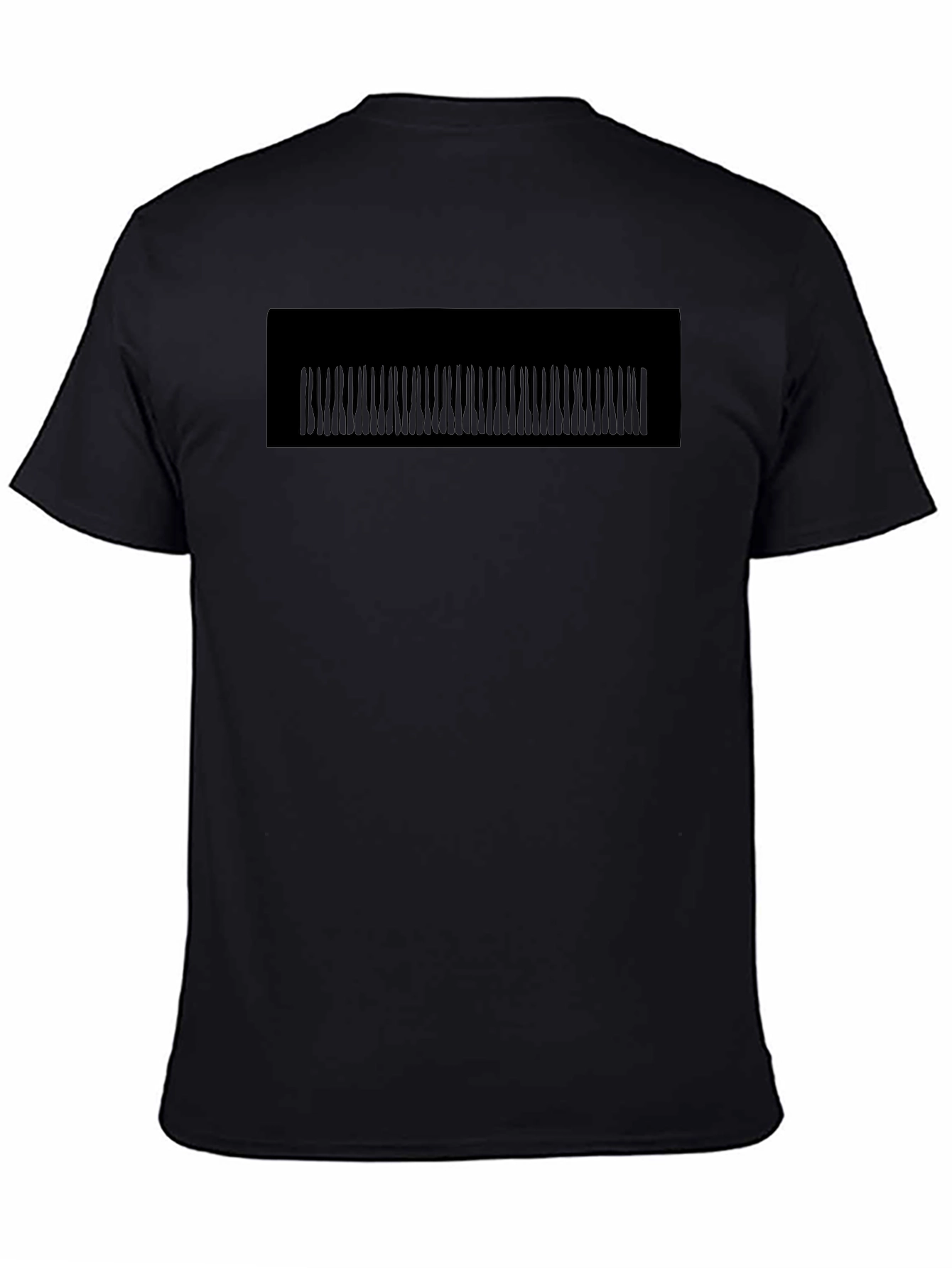 Black Graphic Tee - Abstract Vertical Lines Design