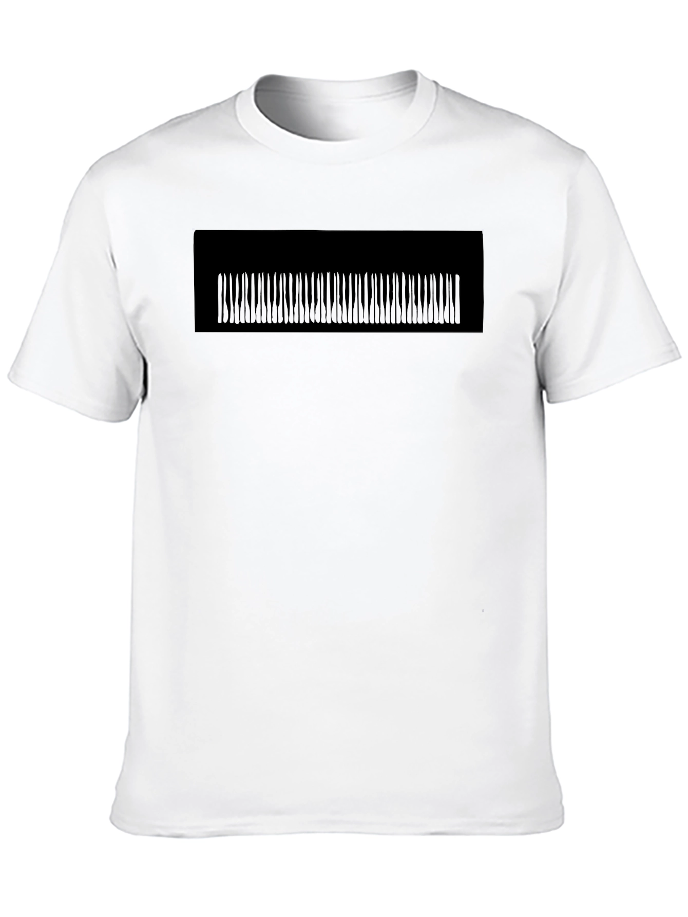 Black Graphic Tee - Abstract Vertical Lines Design