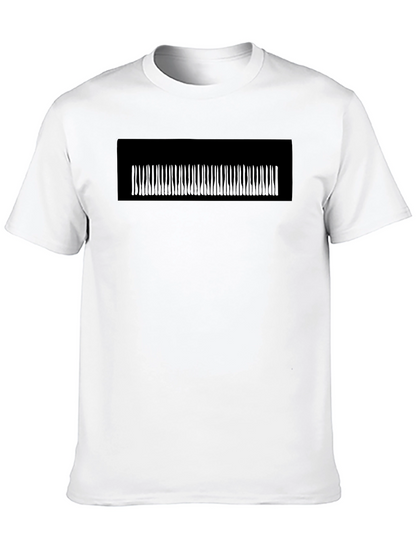 Black Graphic Tee - Abstract Vertical Lines Design