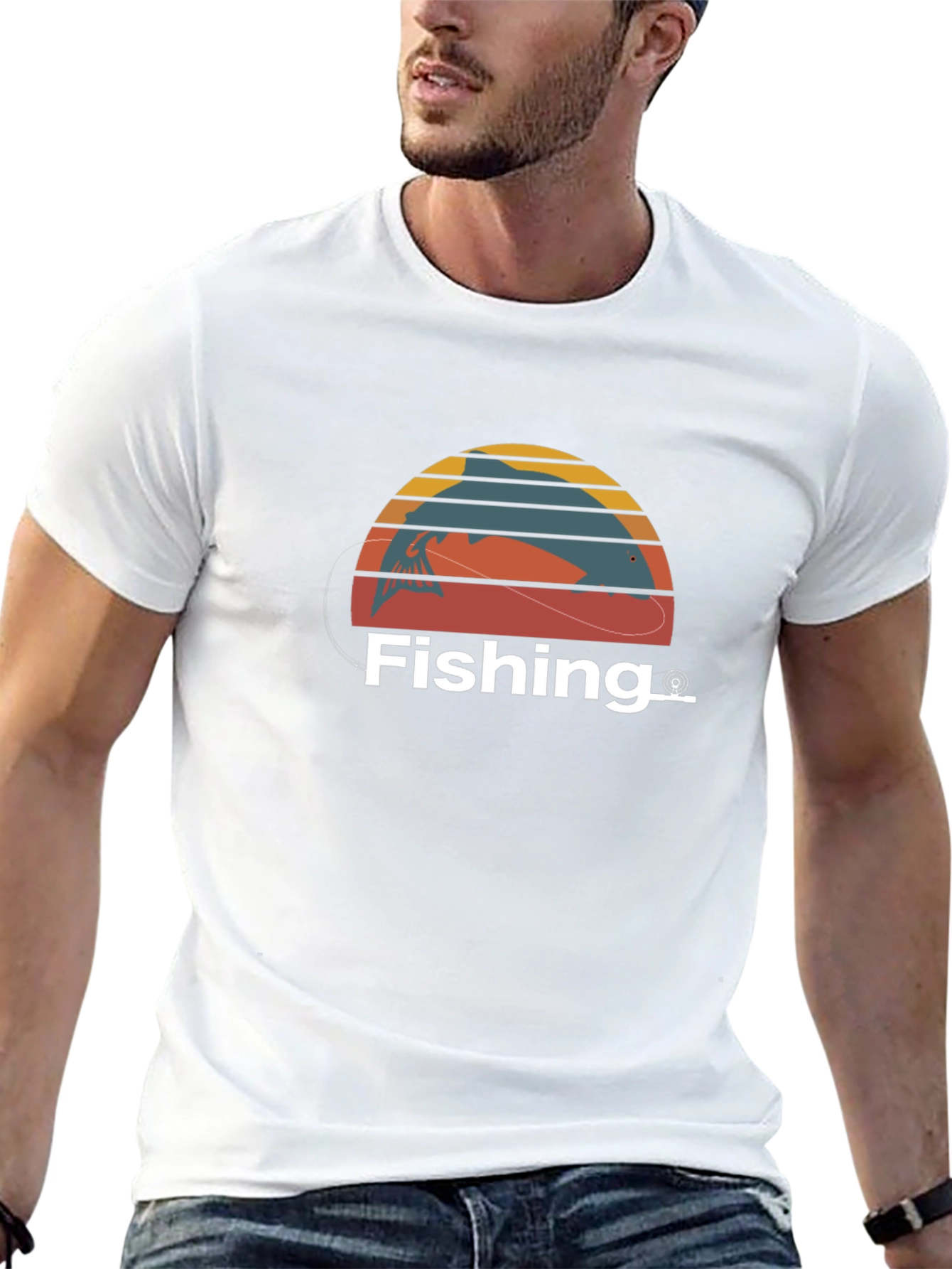 Fishing T-Shirt Fisherman Gift Retro Style Tee