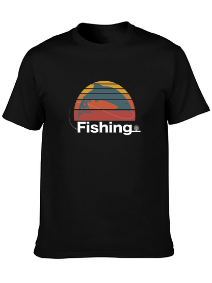 Fishing T-Shirt Fisherman Gift Retro Style Tee