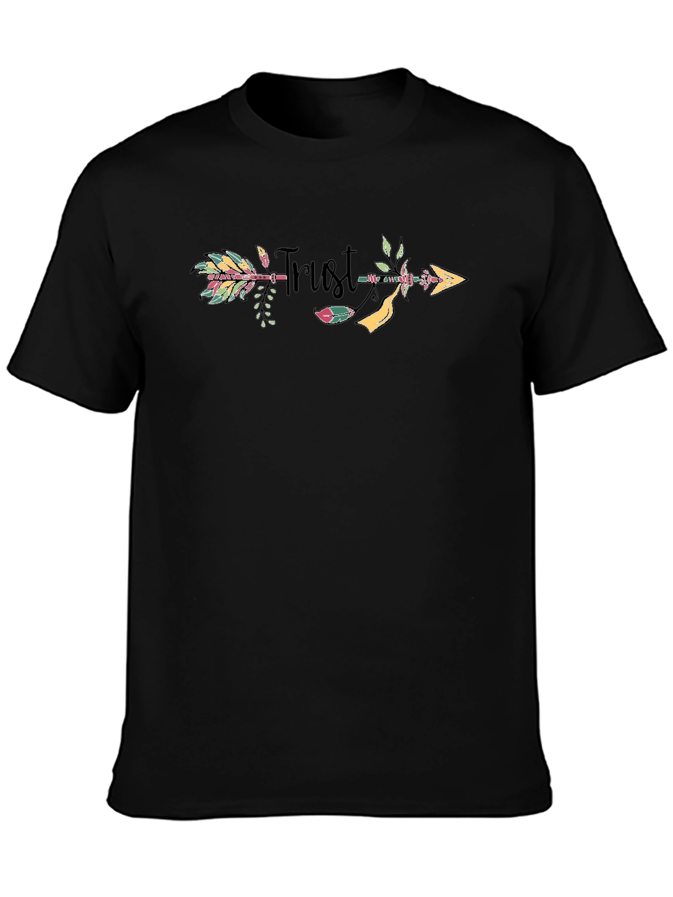 Trust Arrow Graphic Print Black T-Shirt