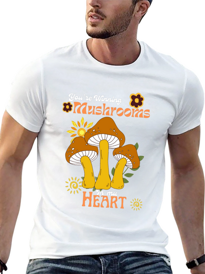 Youre Winning Mushrooms In My Heart Black T-Shirt