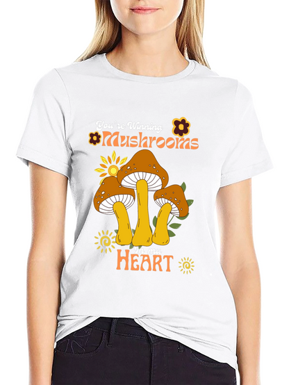 Youre Winning Mushrooms In My Heart Black T-Shirt