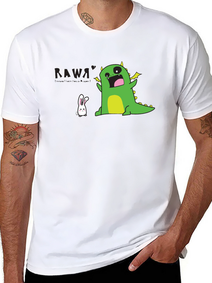 Kawaii Dinosaur T-Shirt - Black Fun Design