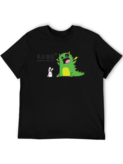 Kawaii Dinosaur T-Shirt - Black Fun Design