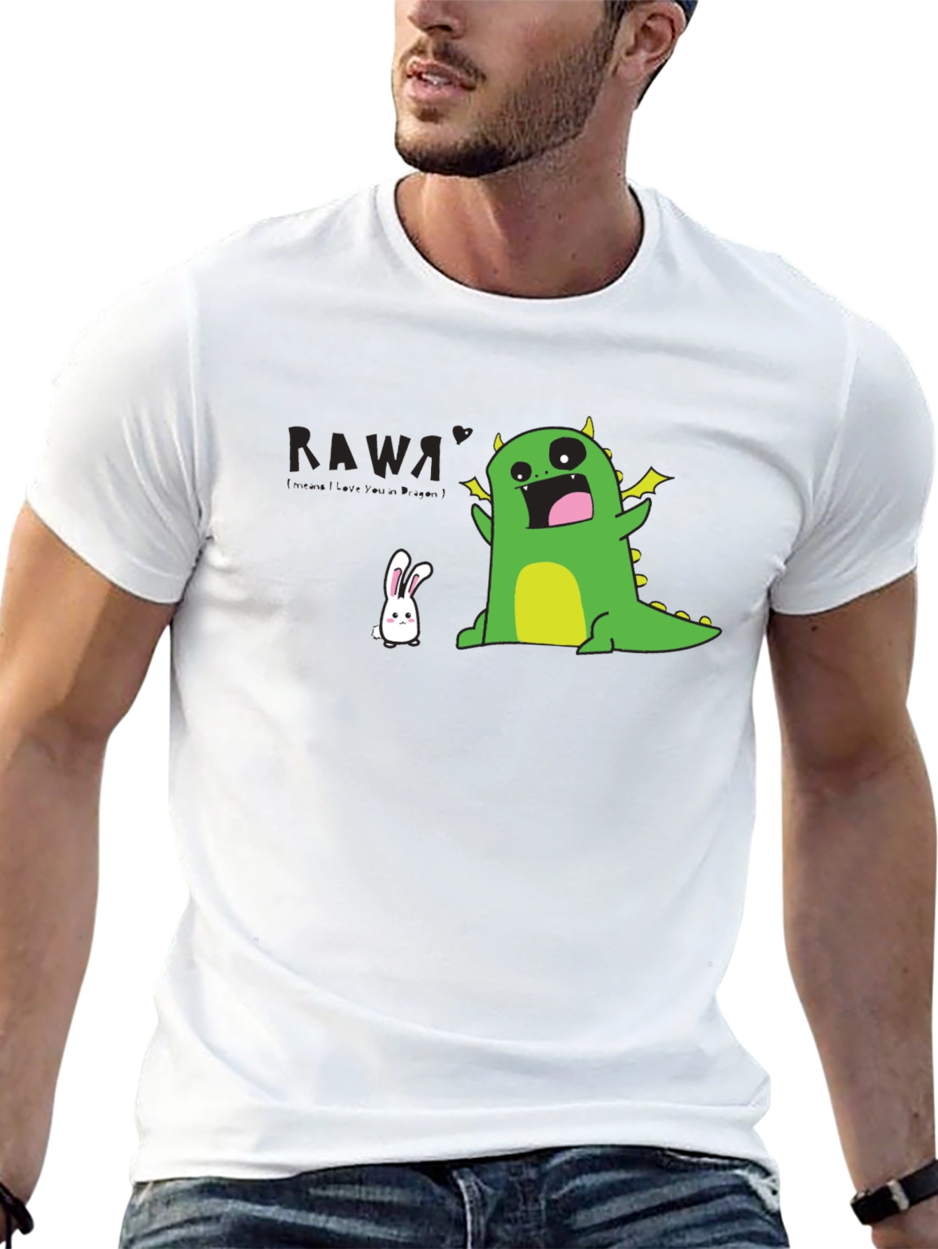 Kawaii Dinosaur T-Shirt - Black Fun Design