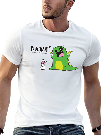 Kawaii Dinosaur T-Shirt - Black Fun Design