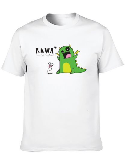 Kawaii Dinosaur T-Shirt - Black Fun Design