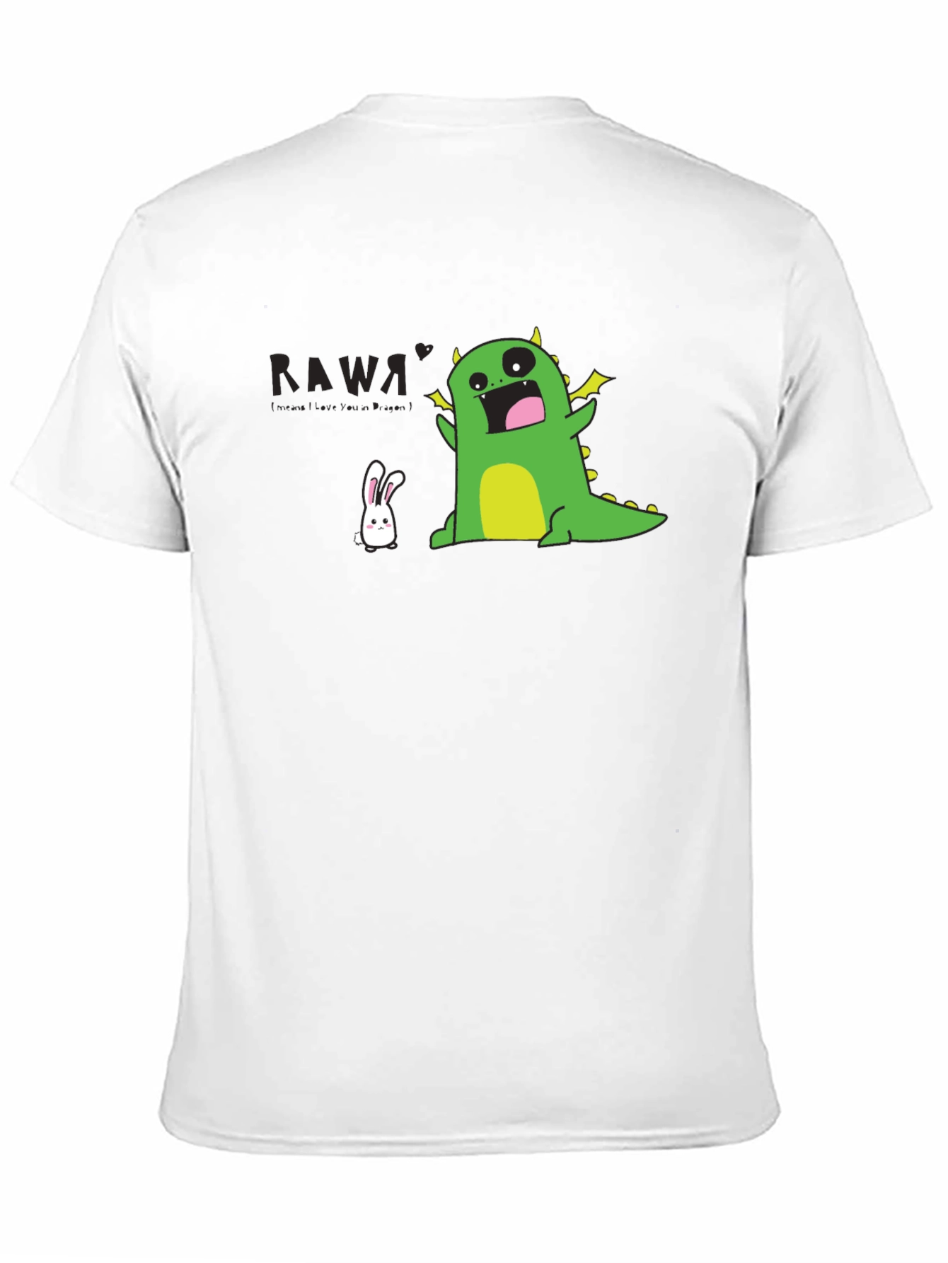 Kawaii Dinosaur T-Shirt - Black Fun Design