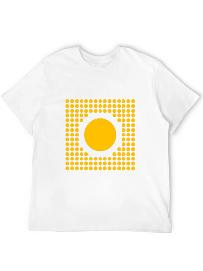Geometric Dot Circle Graphic Tee - Black