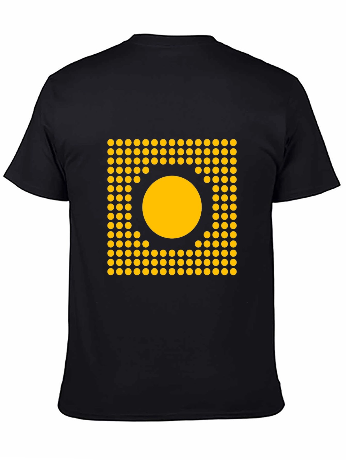 Geometric Dot Circle Graphic Tee - Black