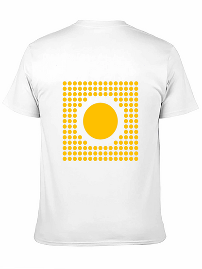 Geometric Dot Circle Graphic Tee - Black