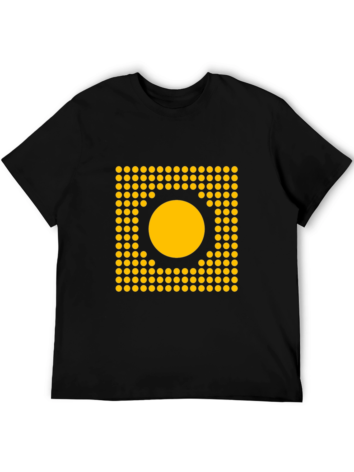 Geometric Dot Circle Graphic Tee - Black