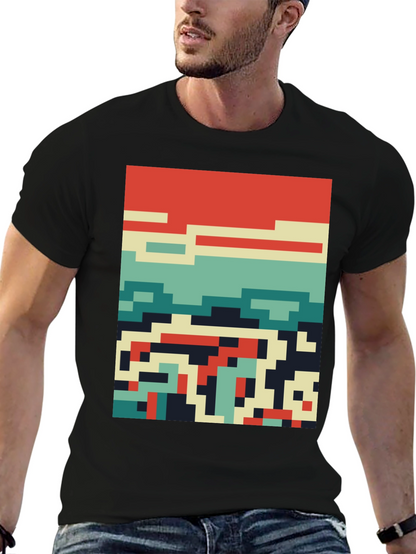 Retro Pixel Art Tee - Cool Graphic Design Shirt
