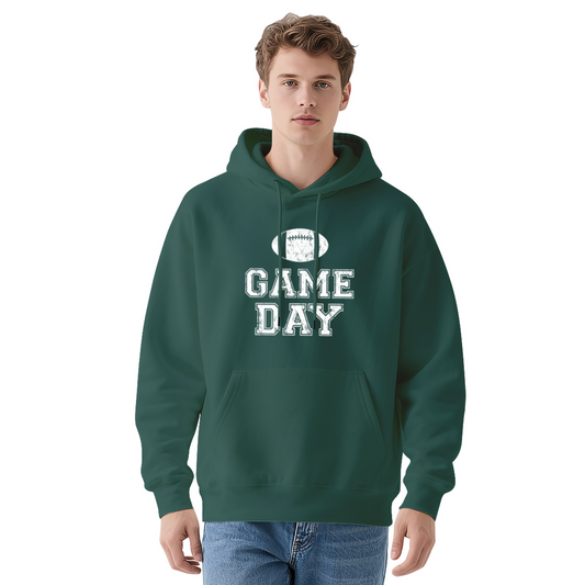 Distressed Game Day Football Pullover Hoodie
