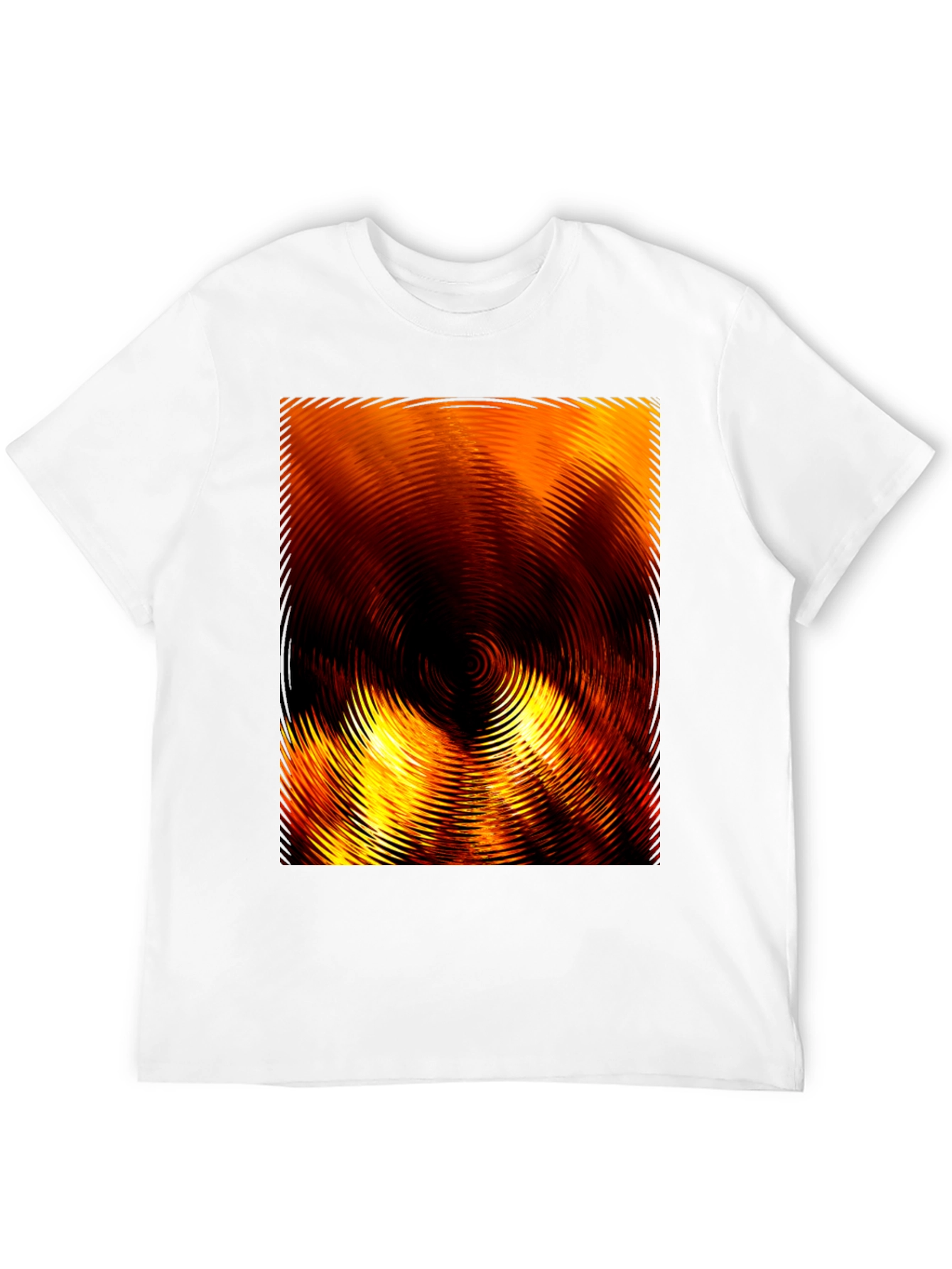 Fiery Abstract Ripple Print Black T-Shirt