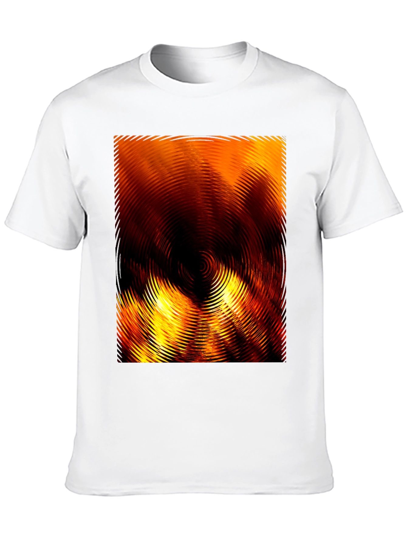 Fiery Abstract Ripple Print Black T-Shirt