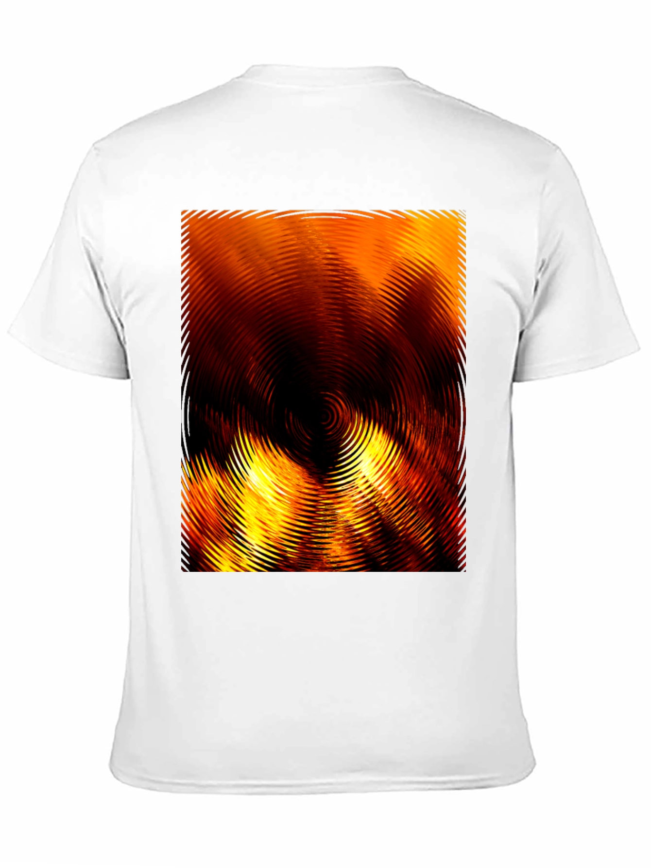 Fiery Abstract Ripple Print Black T-Shirt