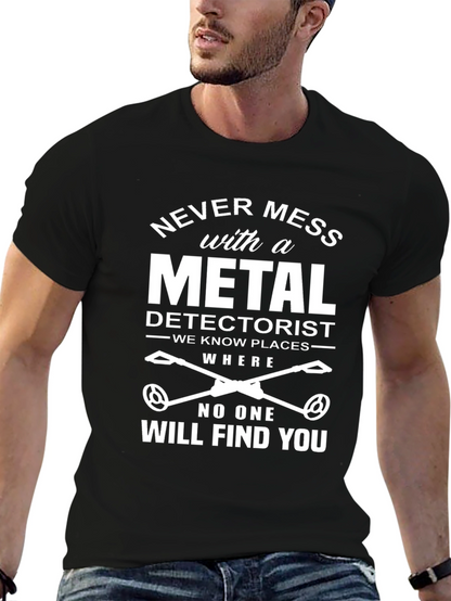Metal Detectorist Graphic T-Shirt - Black