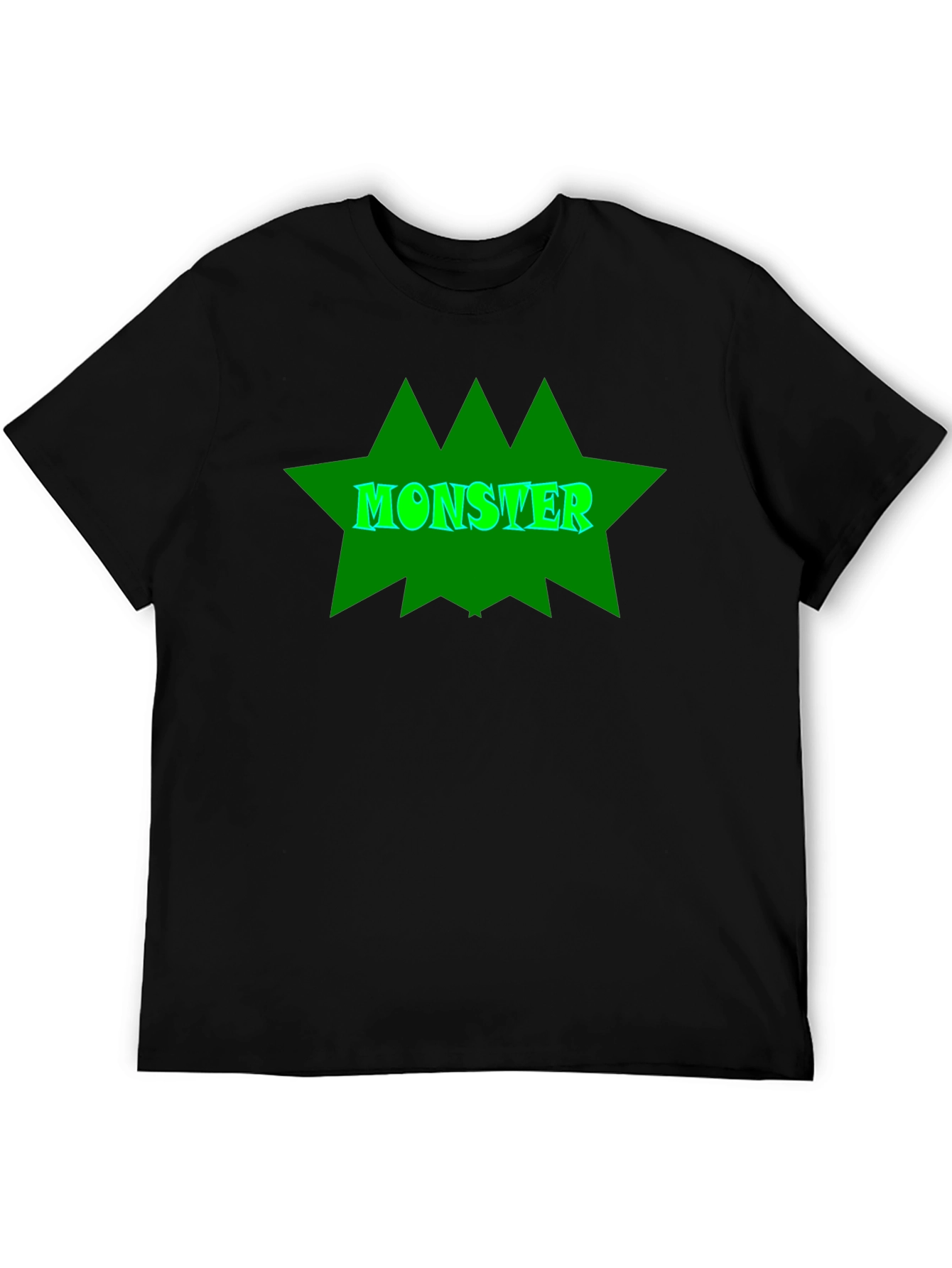 Monster Graphic Tee - Black Cotton T-Shirt