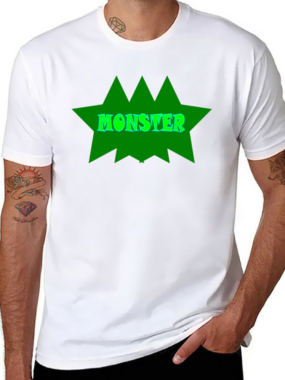 Monster Graphic Tee - Black Cotton T-Shirt