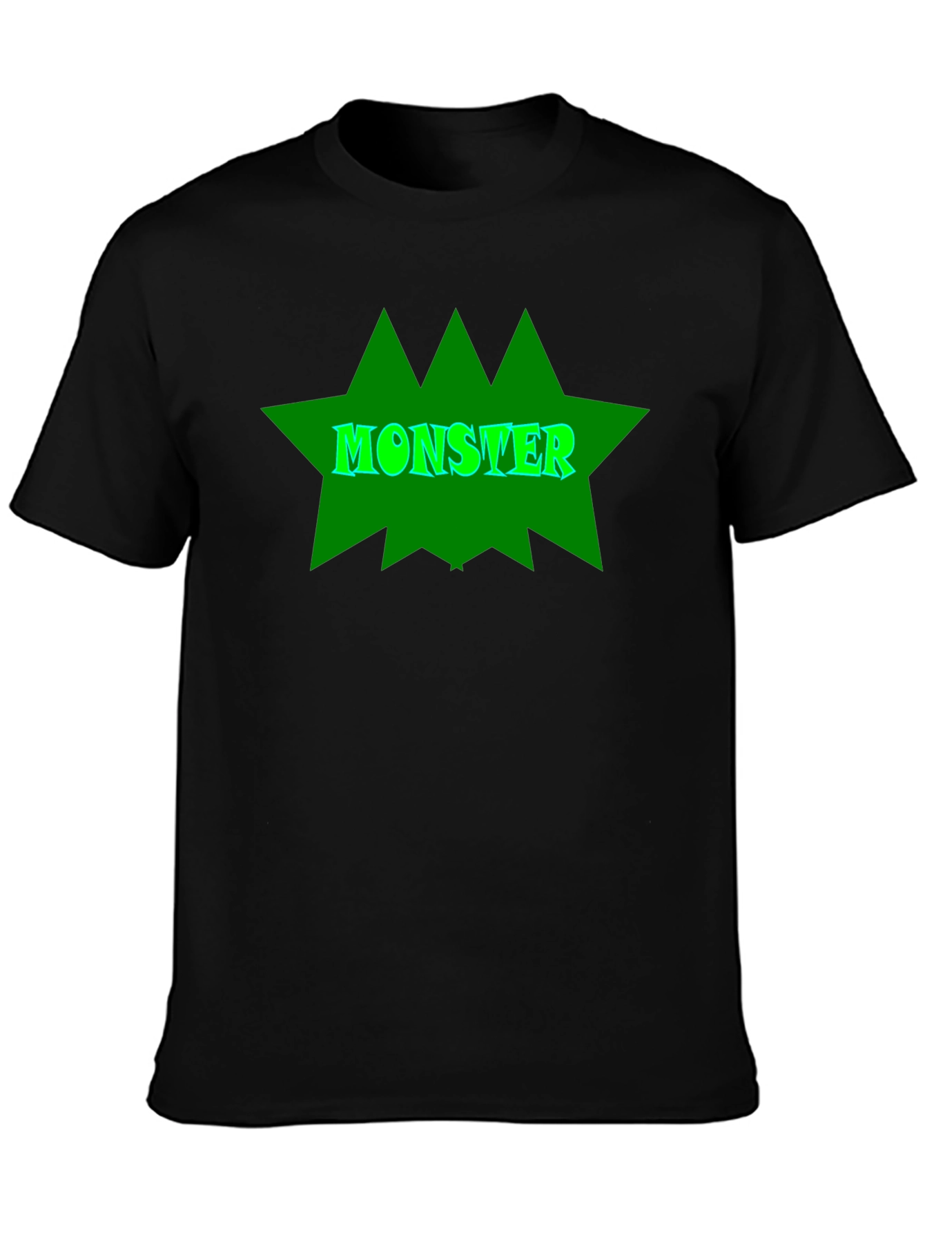 Monster Graphic Tee - Black Cotton T-Shirt
