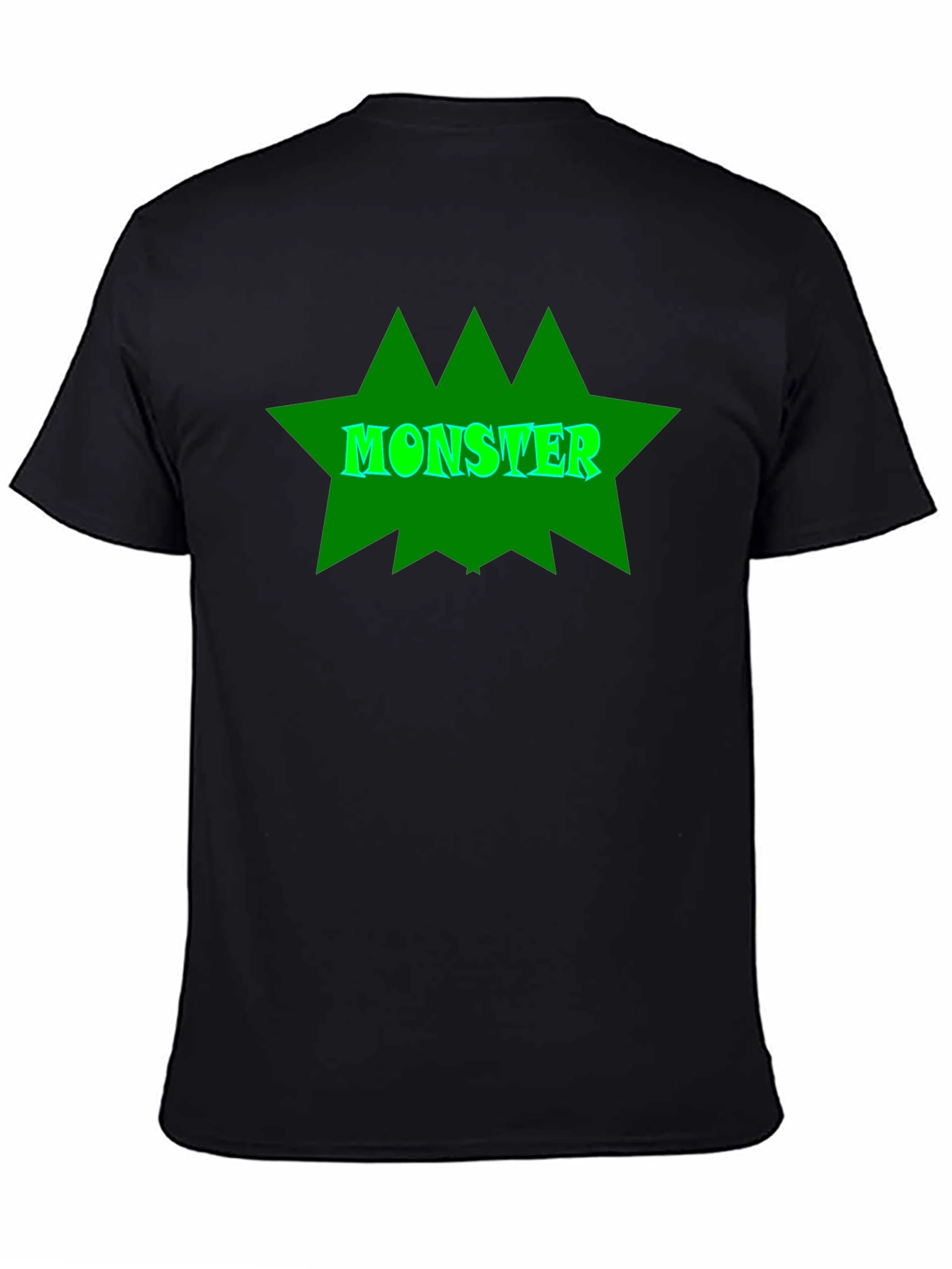 Monster Graphic Tee - Black Cotton T-Shirt