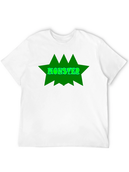 Monster Graphic Tee - Black Cotton T-Shirt