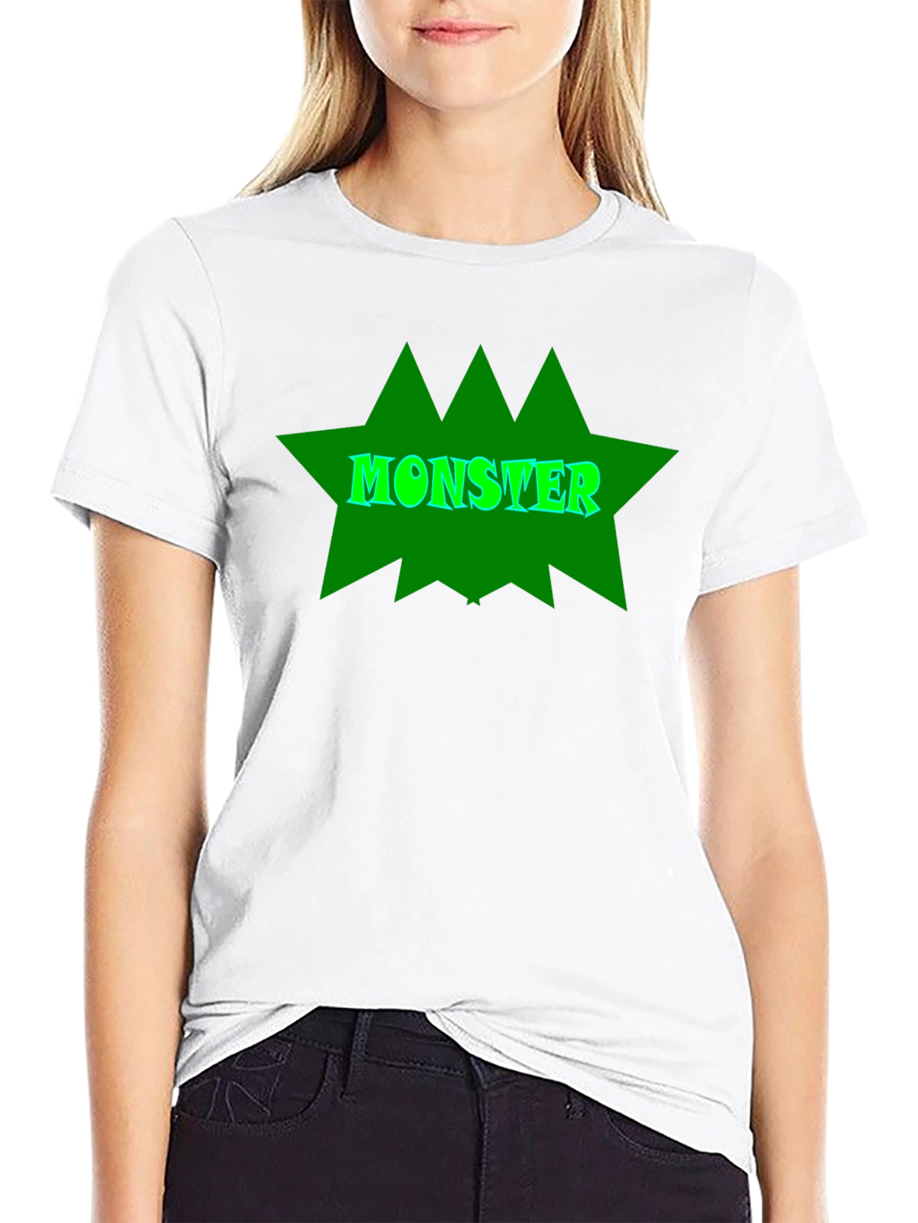 Monster Graphic Tee - Black Cotton T-Shirt