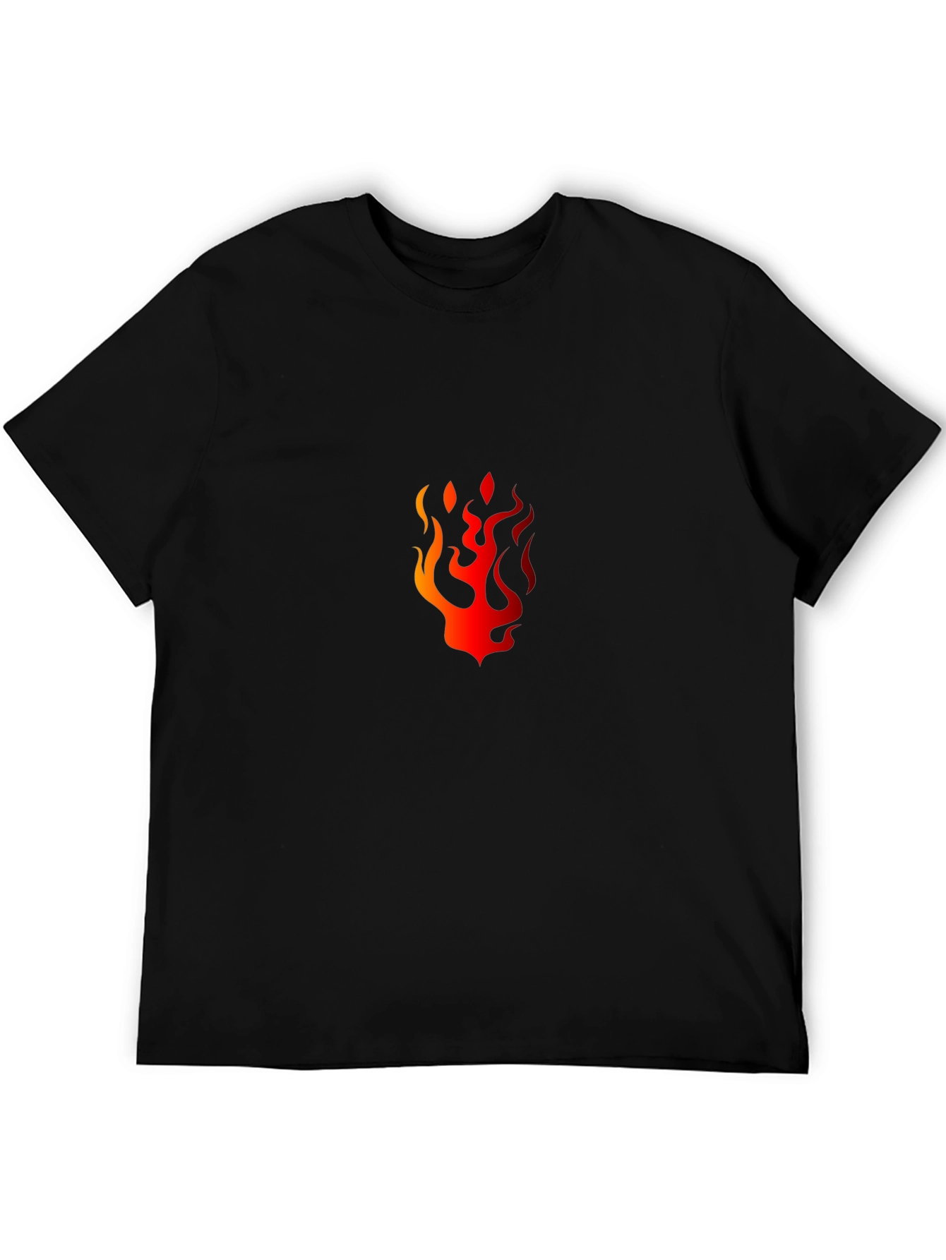 Fiery Flame Graphic Black T-Shirt