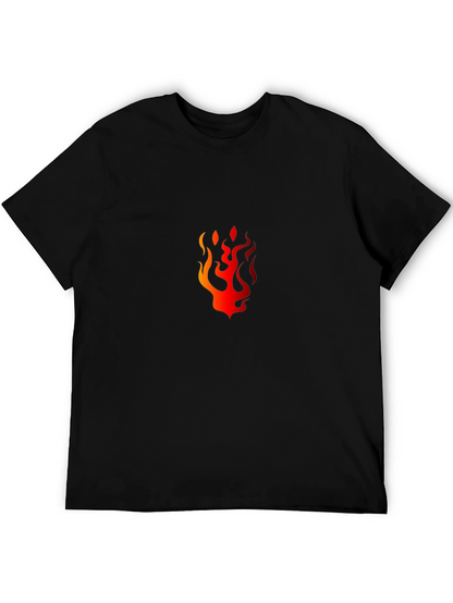 Fiery Flame Graphic Black T-Shirt