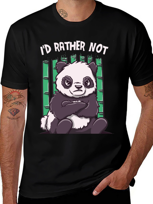 Grumpy Panda T-Shirt - Id Rather Not Funny Graphic Tee