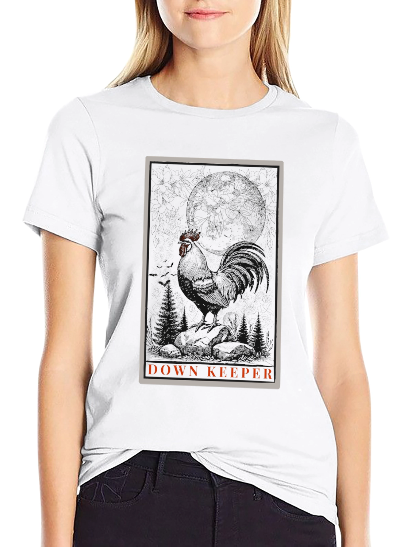 Down Keeper Graphic Tee - Black Cotton Blend