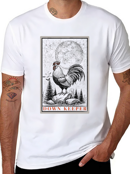 Down Keeper Graphic Tee - Black Cotton Blend