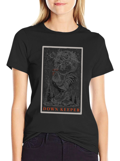 Down Keeper Graphic Tee - Black Cotton Blend