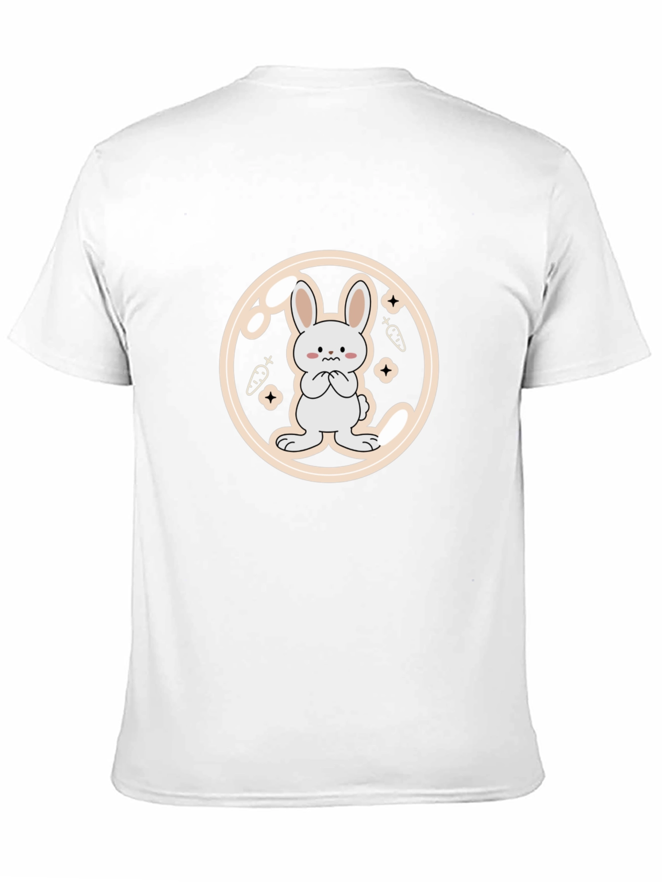 Cute Bunny Graphic Tee - Black