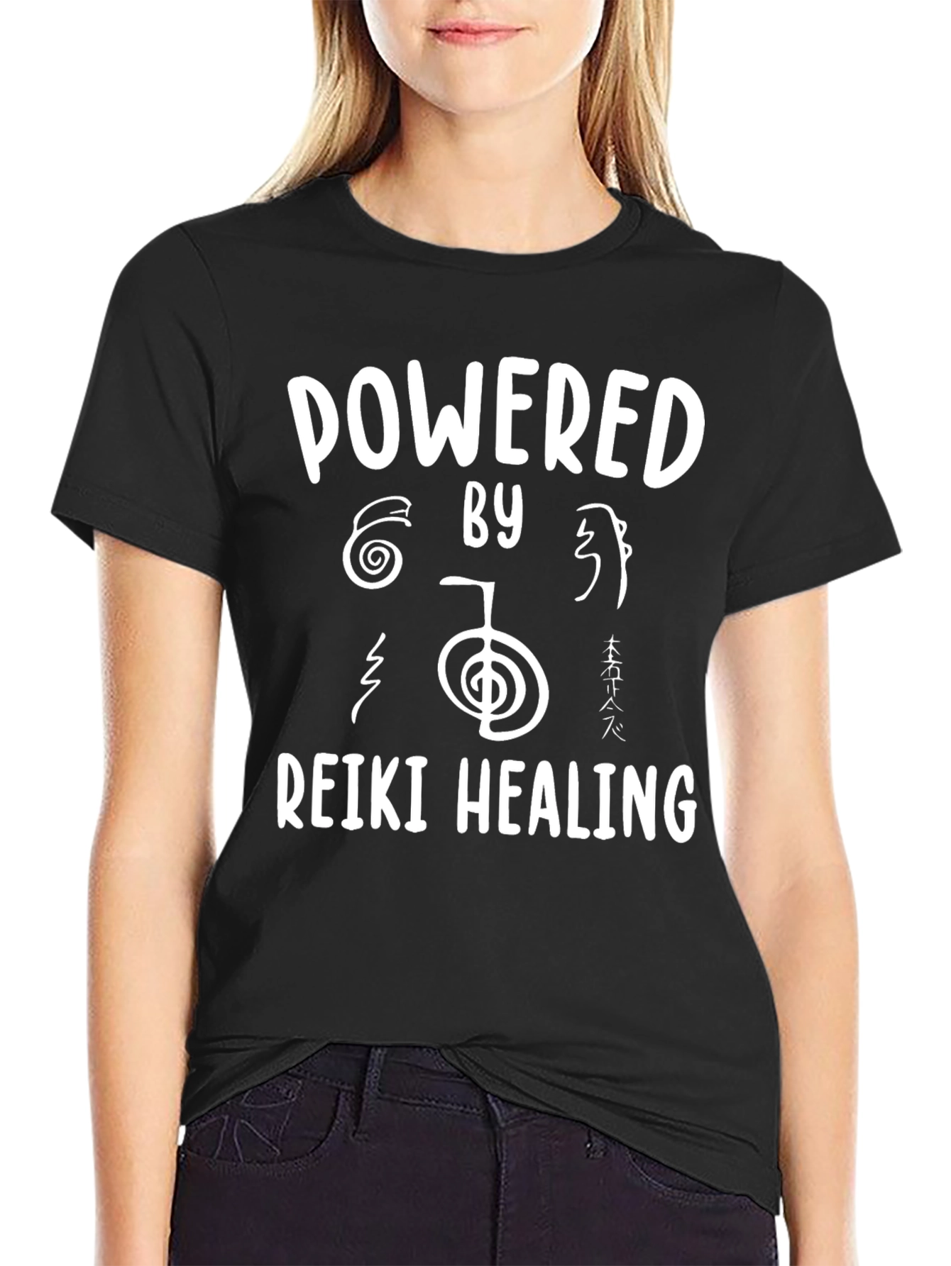 Powered by Reiki Healing T-Shirt - Black