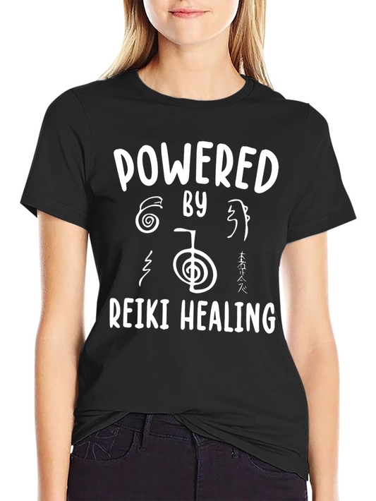 Powered by Reiki Healing T-Shirt - Black