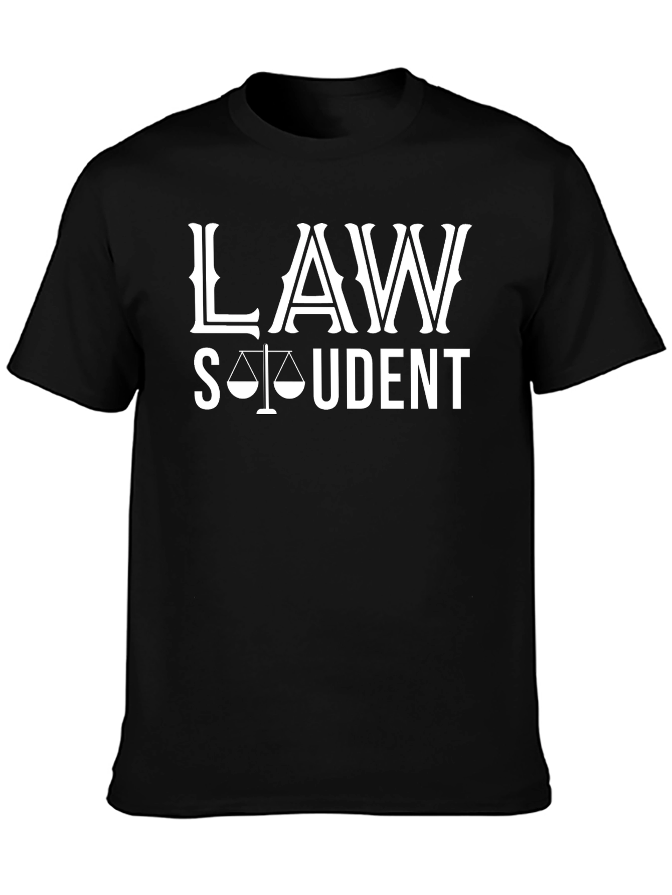 Law Student Graphic Tee - Black Cotton Blend