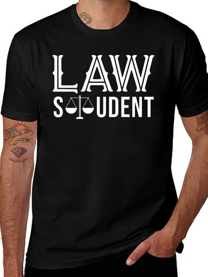 Law Student Graphic Tee - Black Cotton Blend