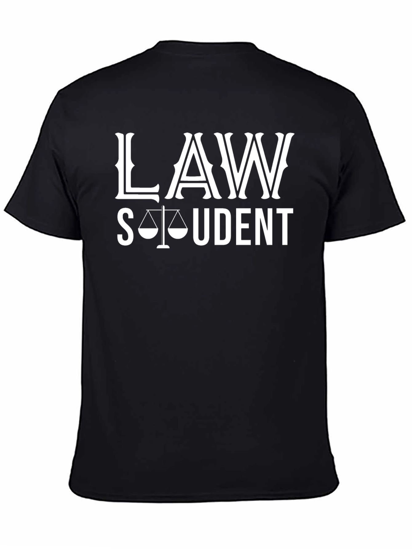 Law Student Graphic Tee - Black Cotton Blend