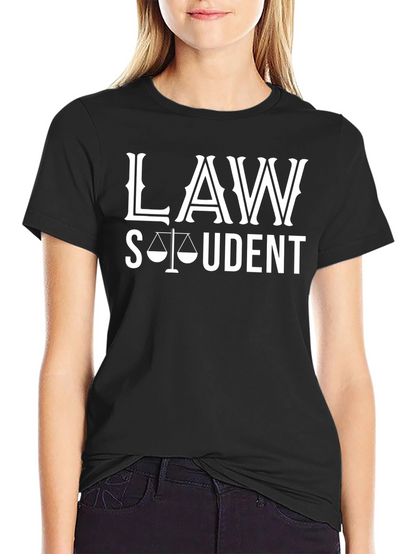 Law Student Graphic Tee - Black Cotton Blend