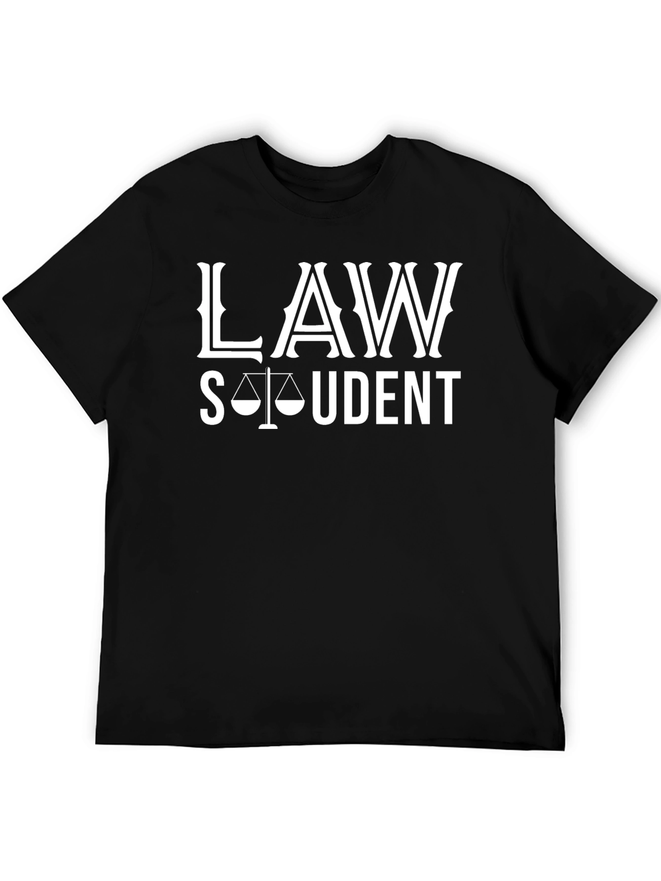 Law Student Graphic Tee - Black Cotton Blend