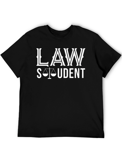 Law Student Graphic Tee - Black Cotton Blend