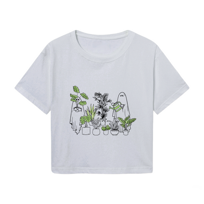 Plant Parent Ghost Gardener Halloween Crop Top