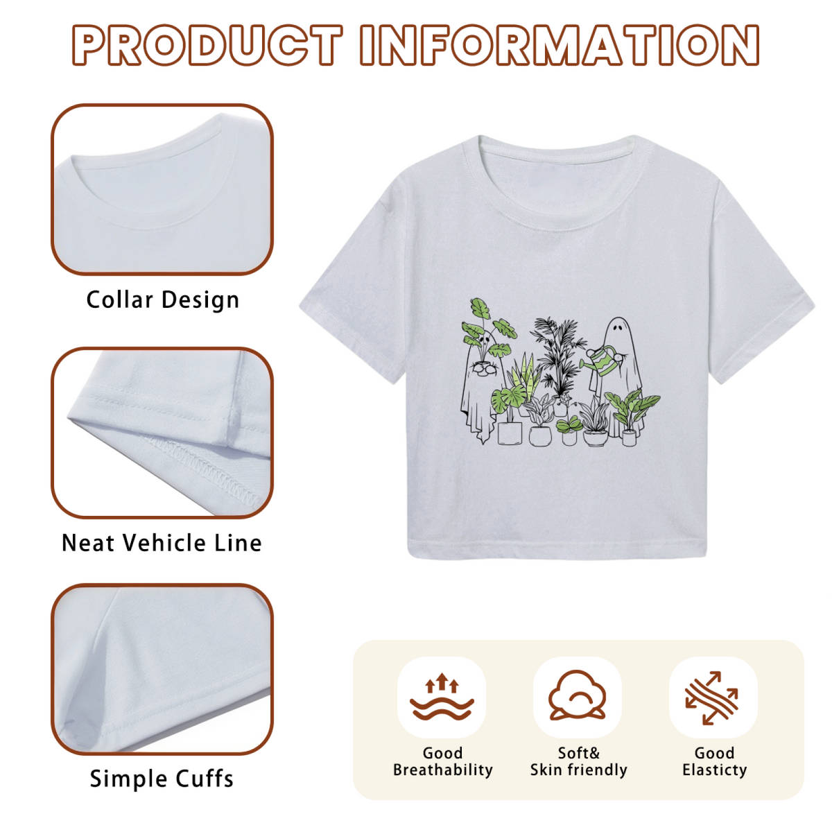 Plant Parent Ghost Gardener Halloween Crop Top